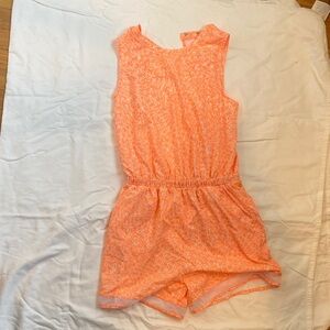 Zella Coral Print Girls' Sleeveless Romper